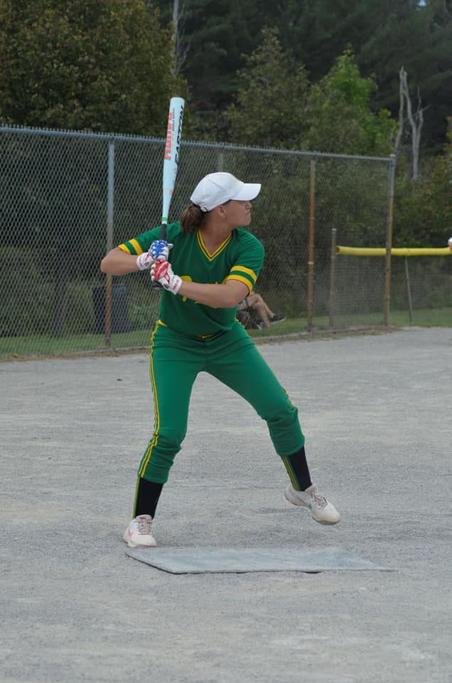 A batter making contact